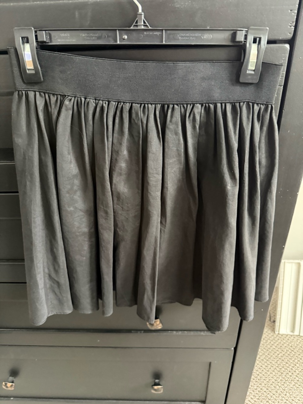 Classic Black Gathered Mini Skirt - small